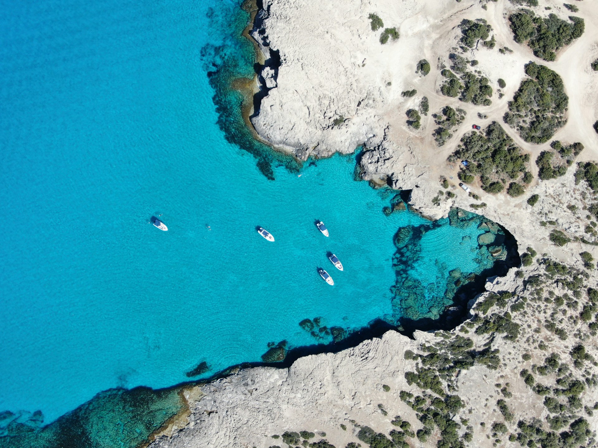 aerial view of a lagoon in cyprus