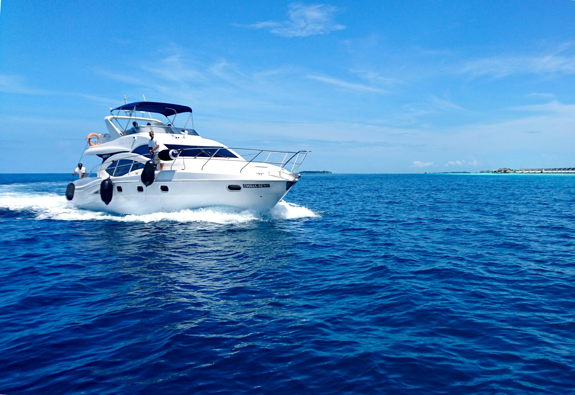 a motoryacht on the sea