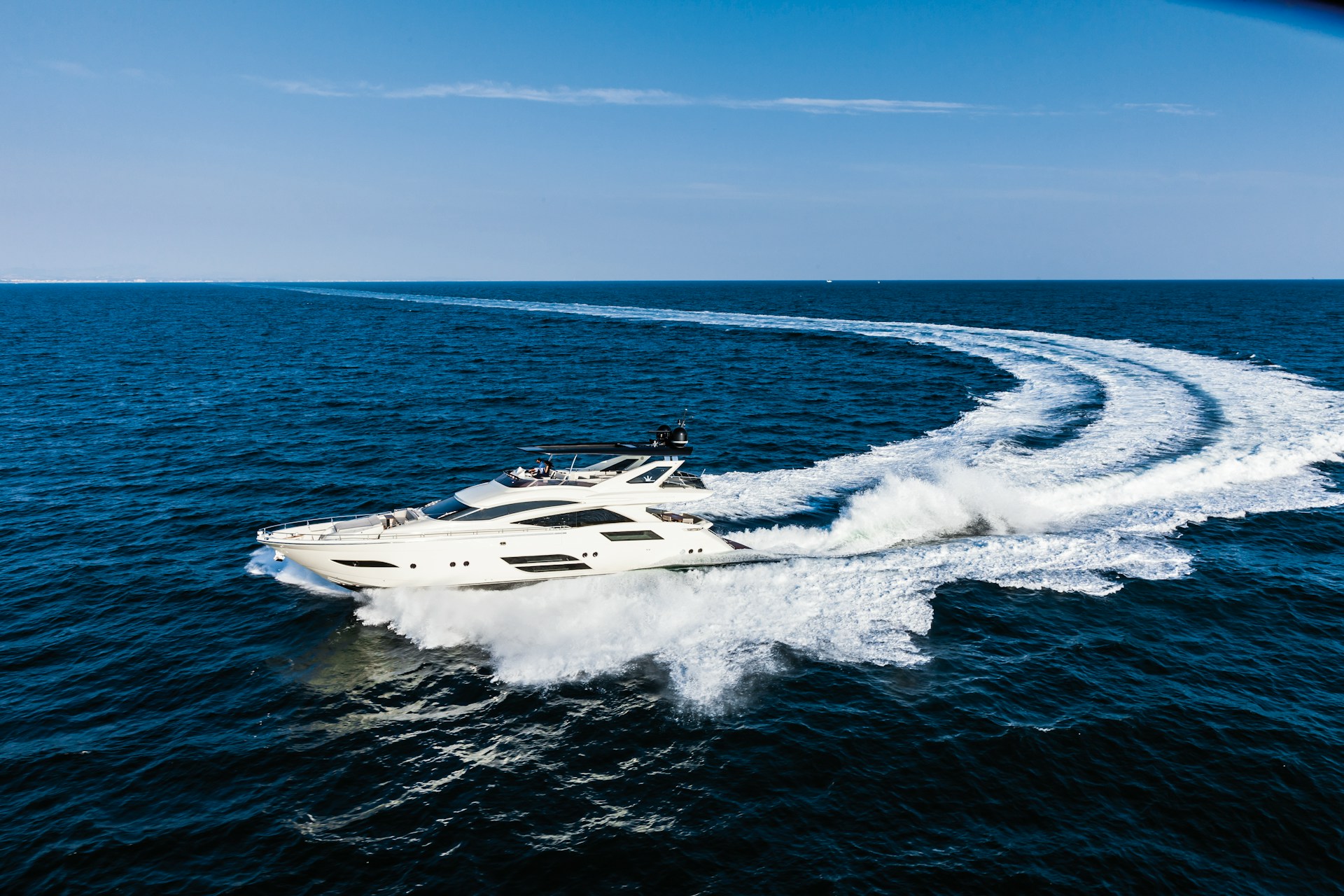 a small boat travelling fast